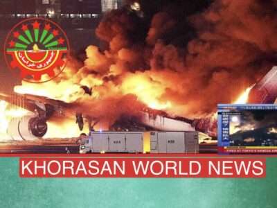ژاپن ایرالاینز در فرودگاه هاندا آتش گرفت و و زلزله در جاپان